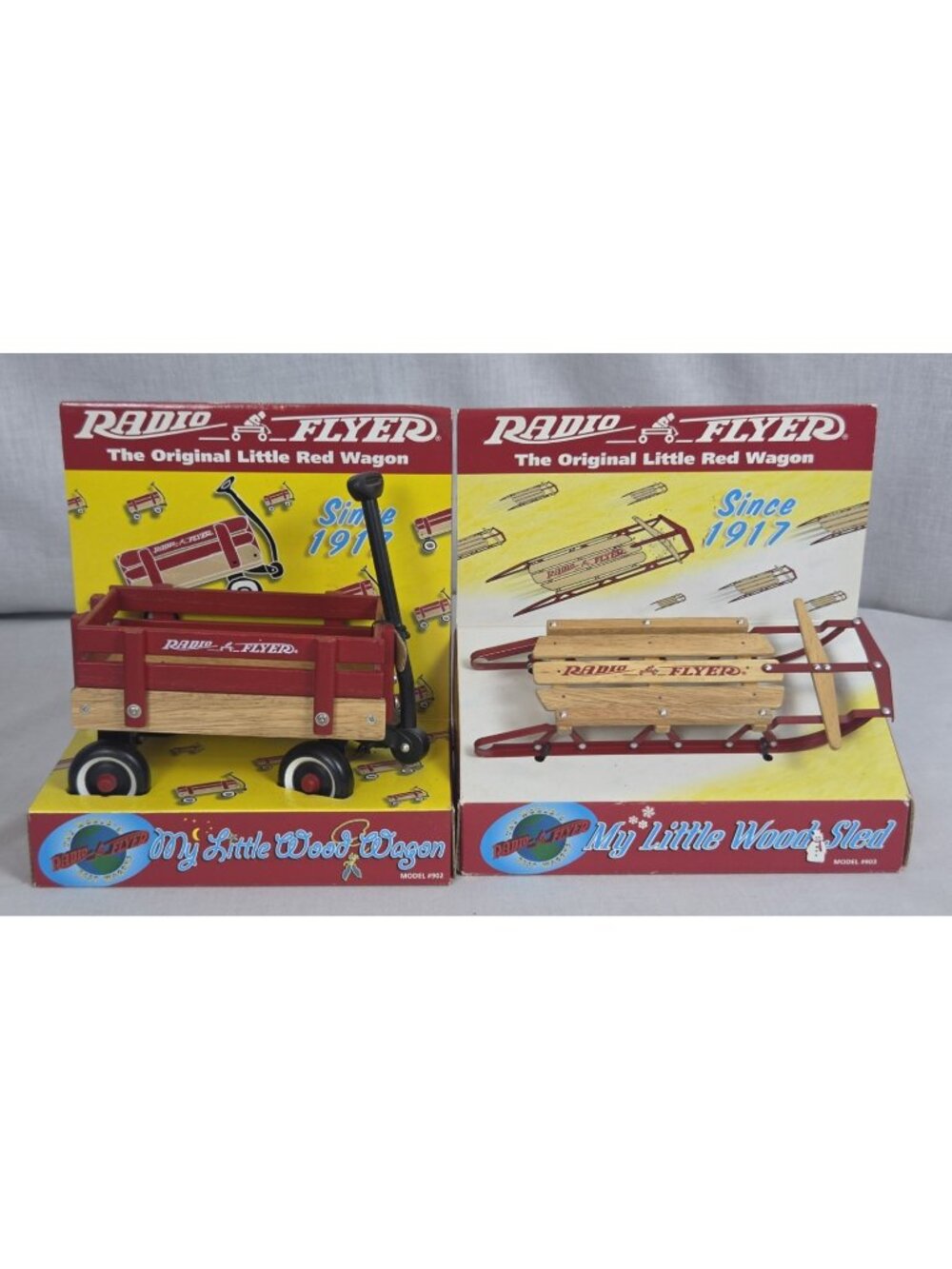 Little Radio Flyer Red Wagon & Radio Flyer Wood Sled NEW! Collectible Nostalgia